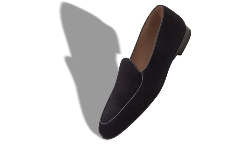 Modena, Navy Blue Suede Loafers  - US$895.00