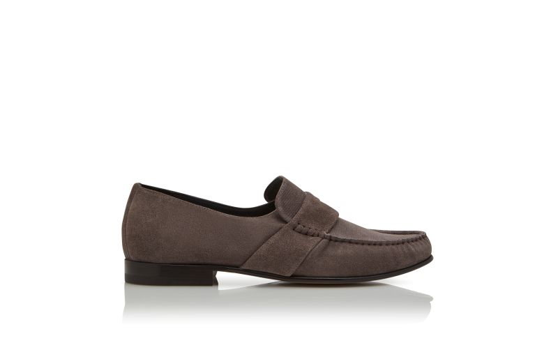 Side view of Elm, Grey Suede Loafers  - AU$1,615.00