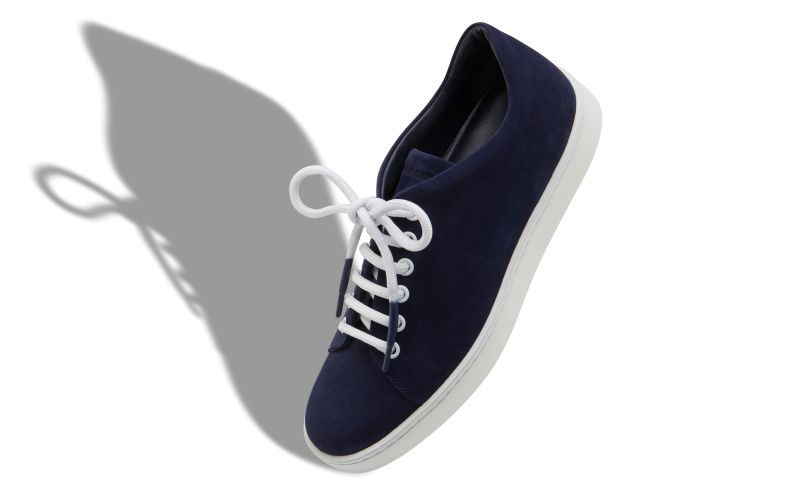 Semanada, Navy Blue Suede Lace-Up Sneakers 
 - AU$1,035.00