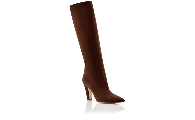 Lina, Brown Suede Knee High Boots - US$1,695.00