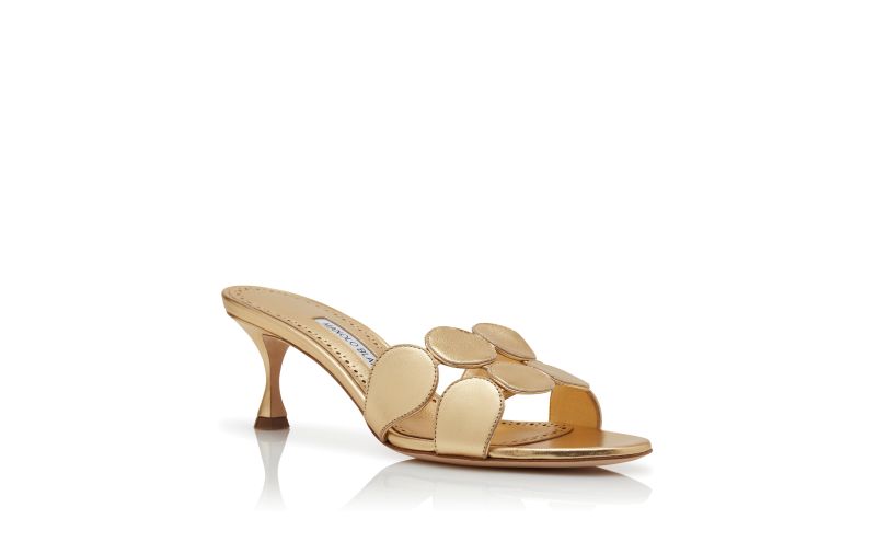 Haribalmu , Gold Nappa Leather Mules - US$895.00