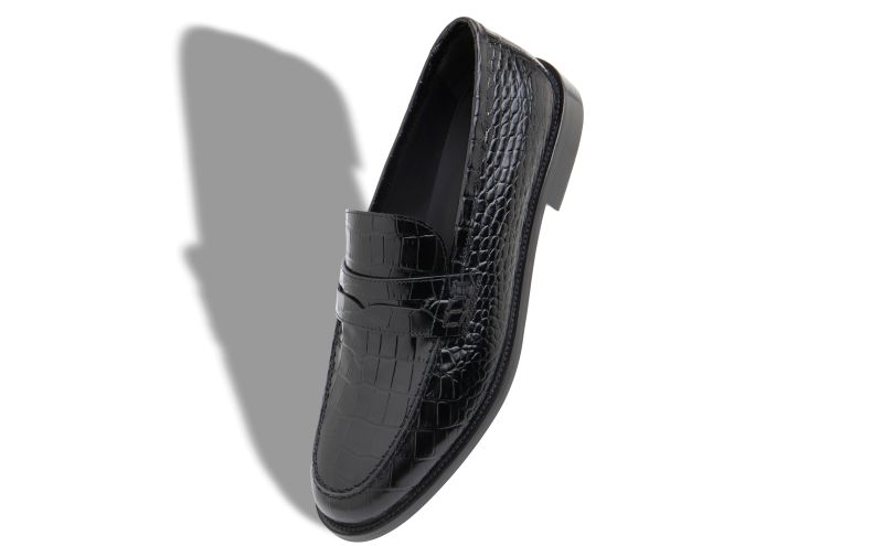 Perry, Black Calf Leather Penny Loafers  - £745.00