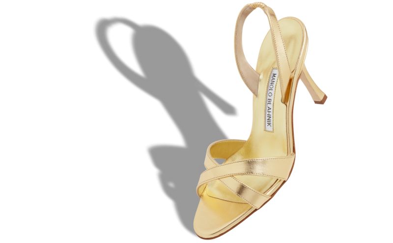 Callasli, Gold Nappa Leather Slingback Sandals - €725.00