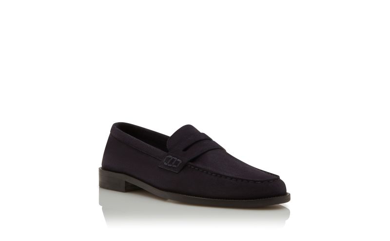 Perry, Navy Blue Suede Penny Loafers  - US$995.00