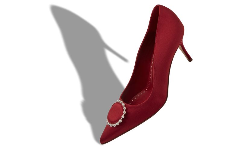 Kifaclo, Red Satin Pearl Detail Pumps  - AU$1,855.00