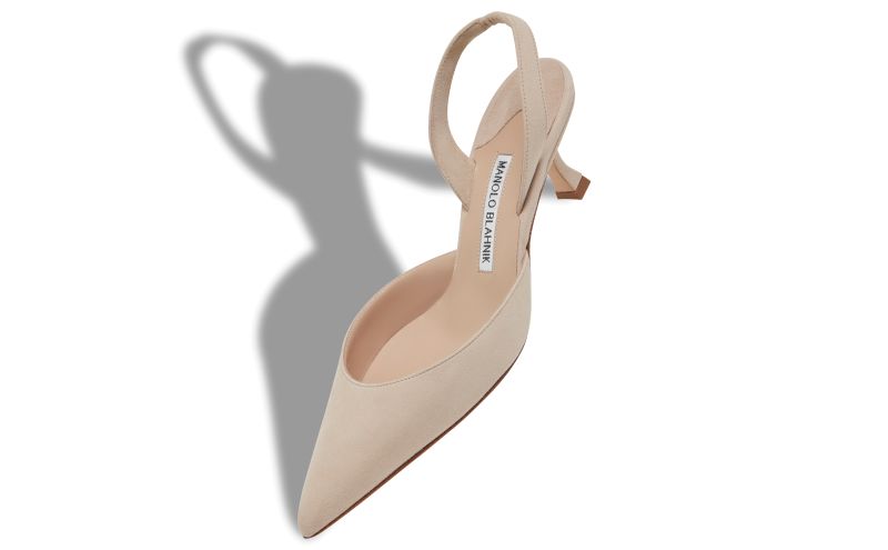 Carolyne, Light Beige Suede Slingback Pumps - €745.00