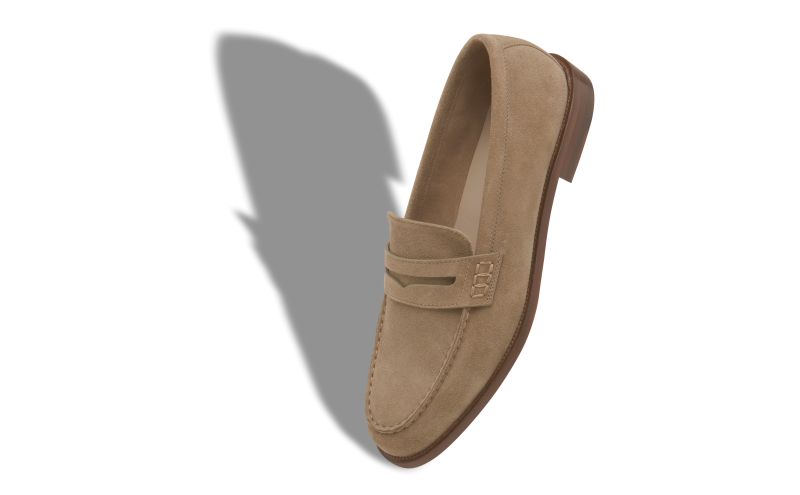 Perry, Beige Suede Penny Loafers - £363.00