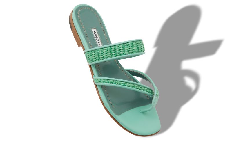 Susara, Green Raffia Flat Sandals  - €725.00 