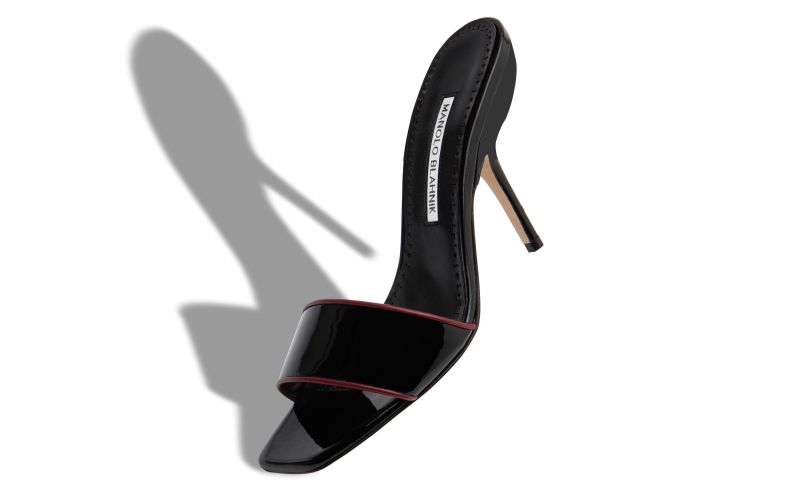 Helamu, Black Patent Leather Open Toe Mules  - US$373.00