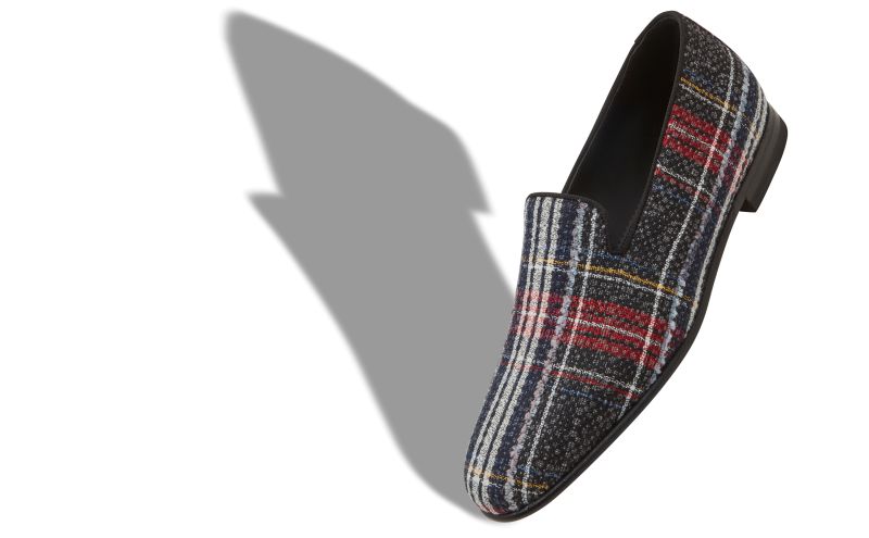 Mario, Grey Tartan Loafers - £650.00