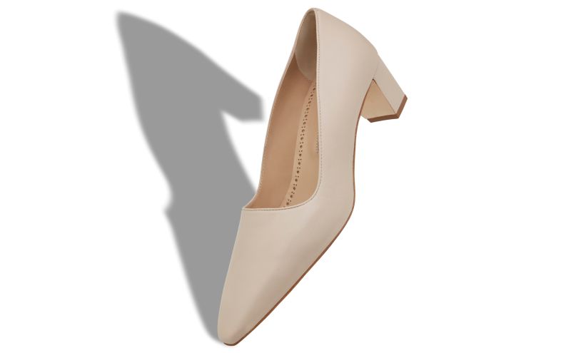 Munisopla, Light Beige Nappa Leather Pointed Toe Pumps - €795.00