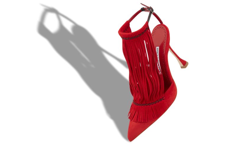 Fiki, Red Suede Fringe Detail Pumps  - US$1,195.00