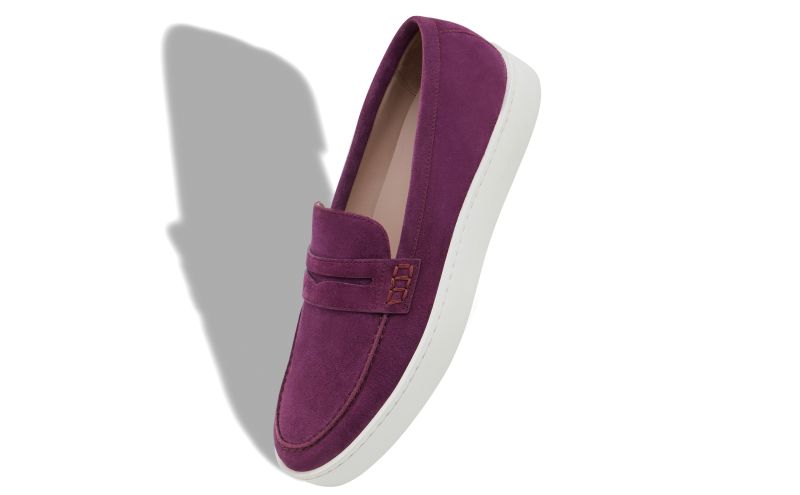 Ellis, Dark Purple Suede Slip-On Loafers - US$695.00