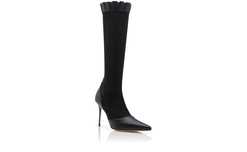 Nafarhi, Black Nappa Leather Knee High Boots - US$1,485.00