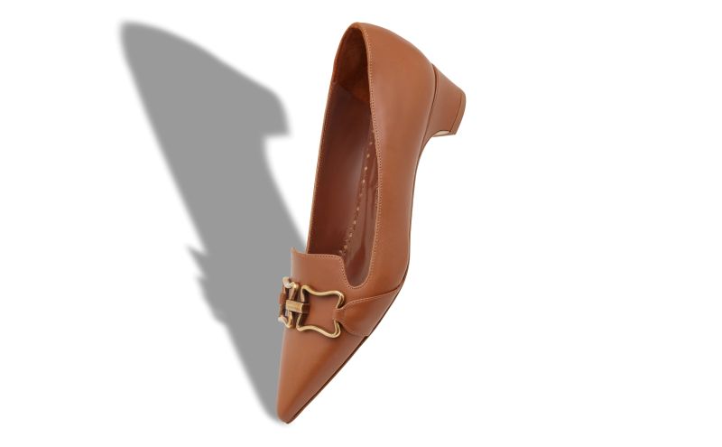 Phobepla, Brown Calf Leather Buckle Detail Pumps - €895.00