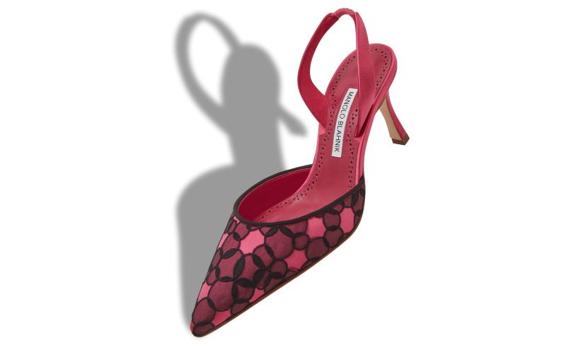 Carolyne 70, Pink Satin Slingback Pumps - AU$1,525.00