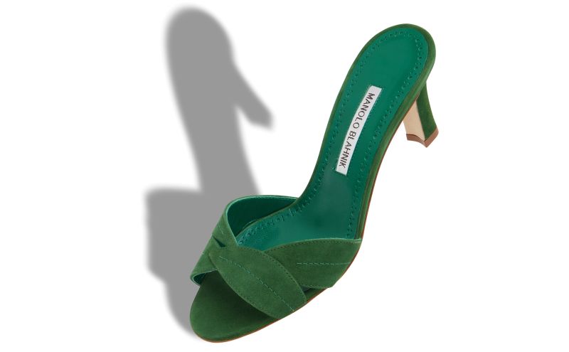 Siemu, Green Suede Open Toe Mules - US$845.00