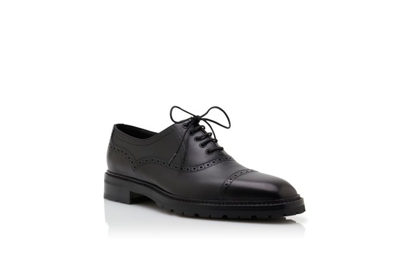 Norton, Black Calf Leather Lace-Up Shoes - AU$1,505.00