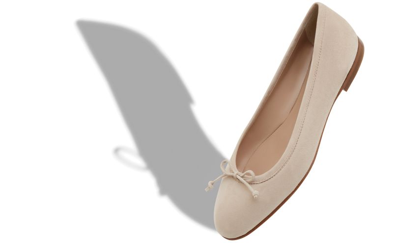 Veralli, Light Beige Suede Ballerina Flats - £595.00