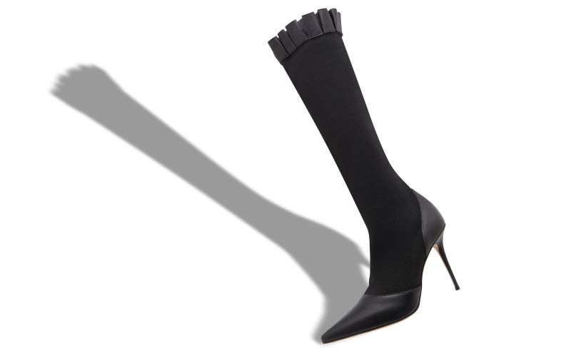 Nafarhi, Black Nappa Leather Knee High Boots - US$1,485.00