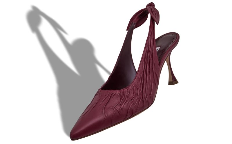 Pelagalo, Dark Red Nappa Leather Slingback Pumps - £350.00