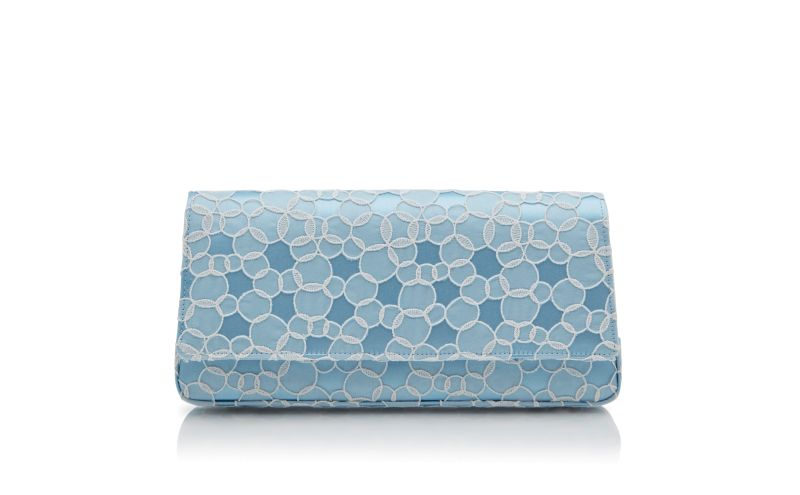 Side view of Gothisipla, Blue Satin Lace Embroidered Clutch - £1,625.00