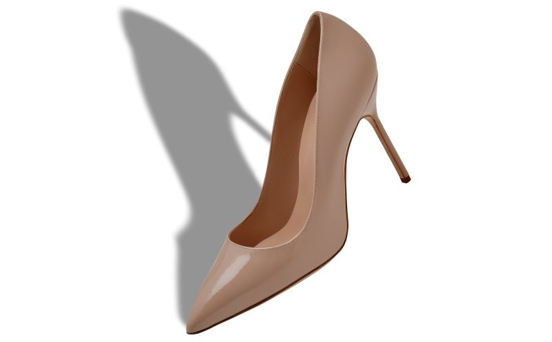 Bb patent, Beige Patent Leather Pointed Toe Pumps - £650.00