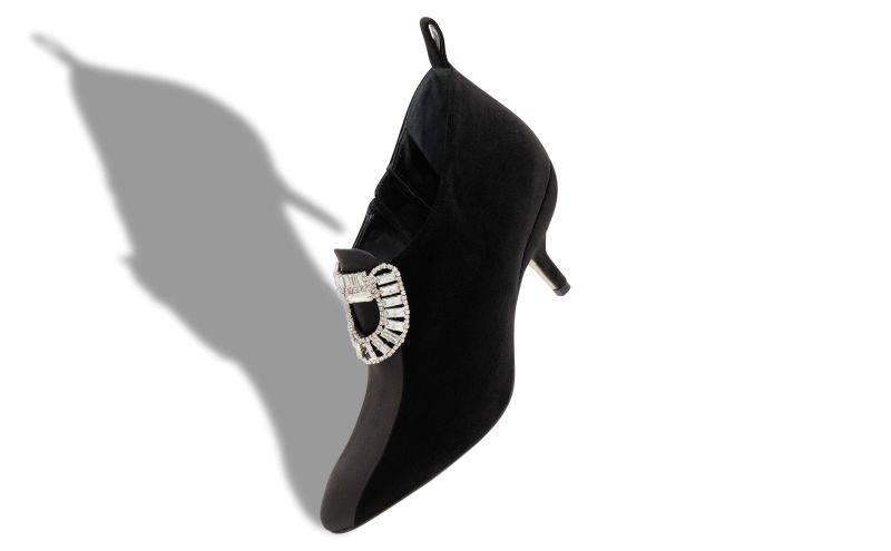 Medarda, Black Velvet Embellished Ankle Boots - £615.00