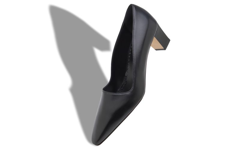 Munisopla, Black Nappa Leather Pointed Toe Pumps - US$895.00