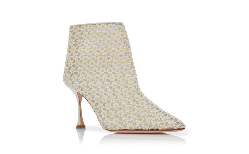 Margolotta, White Lace Daisy Ankle Boots - £648.00