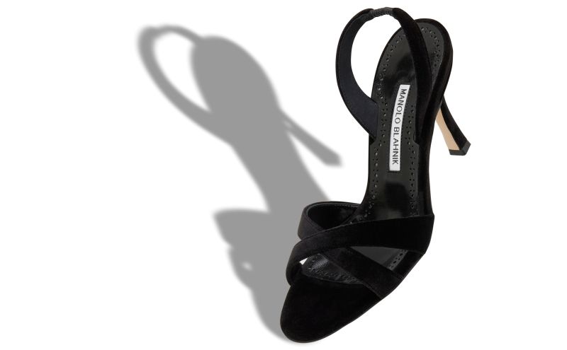 Callasli, Black Velvet Slingback Sandals - AU$1,495.00
