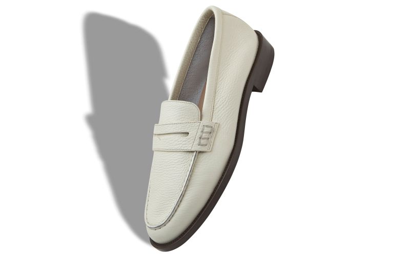 Perry, White Calf Leather Penny Loafers - AU$1,575.00