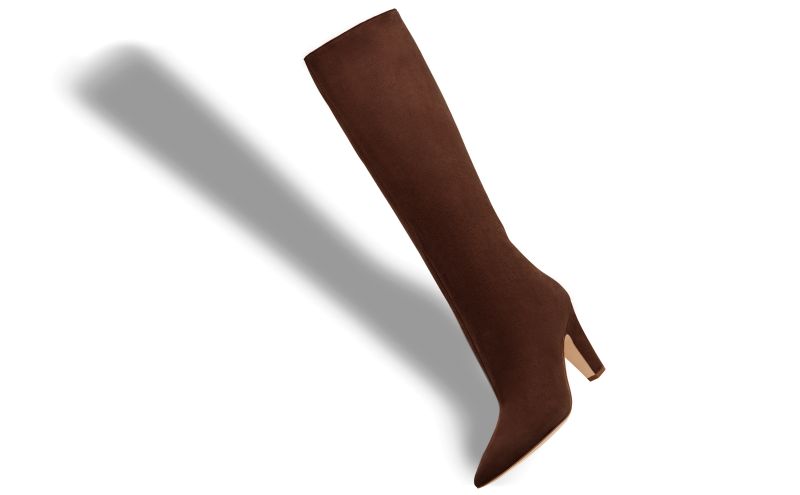 Lina, Brown Suede Knee High Boots - US$1,595.00