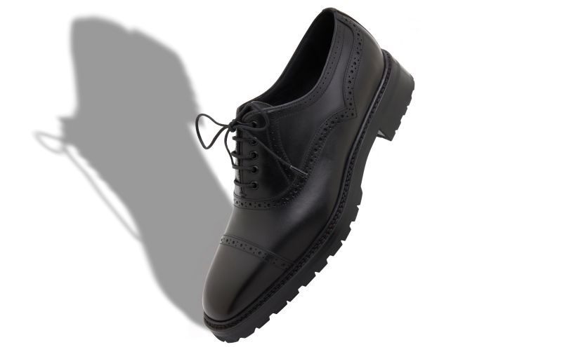Norton, Black Calf Leather Lace-Up Shoes - £775.00