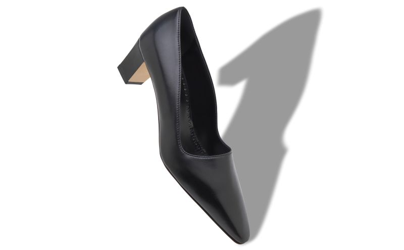 Munisopla, Black Nappa Leather Pointed Toe Pumps - CA$1,195.00 