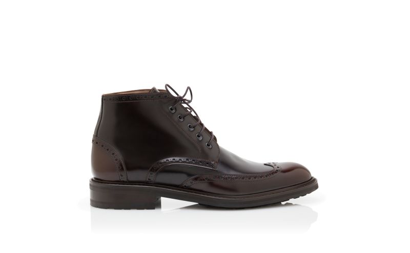 Side view of Borneo, Dark Brown Calf Leather Ankle Boots - US$1,095.00
