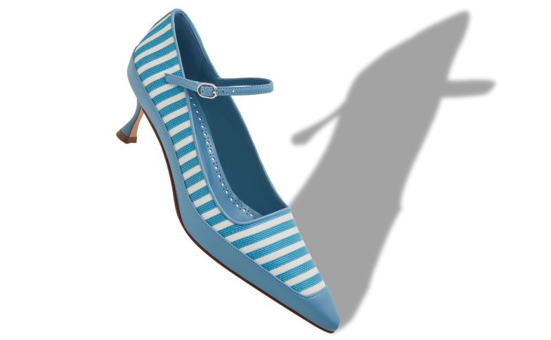 Mitwasi, Blue Cotton Pointed Toe Pumps - US$1,025.00 