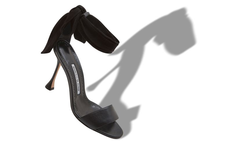 Chastana, Black Nappa Leather Bow Detail Sandals - US$945.00 