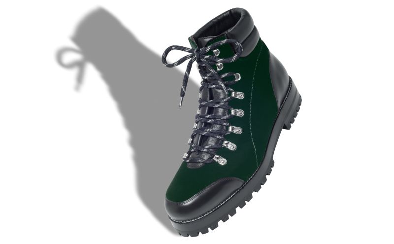 Janka, Dark Green Velvet Ankle Boots - US$698.00