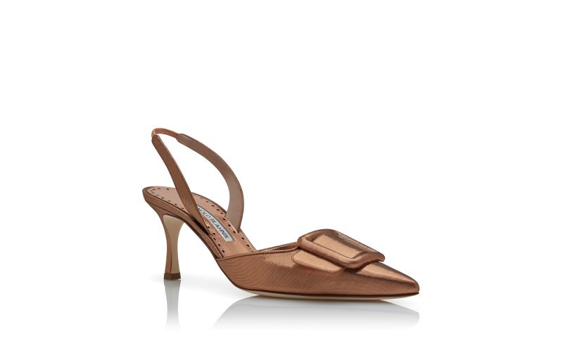 Maysli, Bronze Cotton Slingback Pumps - US$965.00