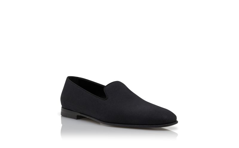 Mario, Black Cotton Loafers - £298.00