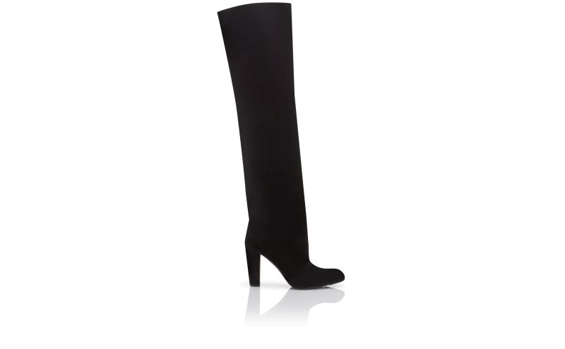 Side view of Gardahi, Black Suede Knee High Boots - US$1,795.00