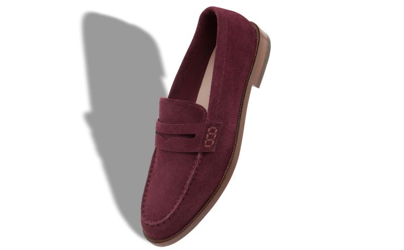 Perry, Dark Purple Suede Penny Loafers  - €825.00