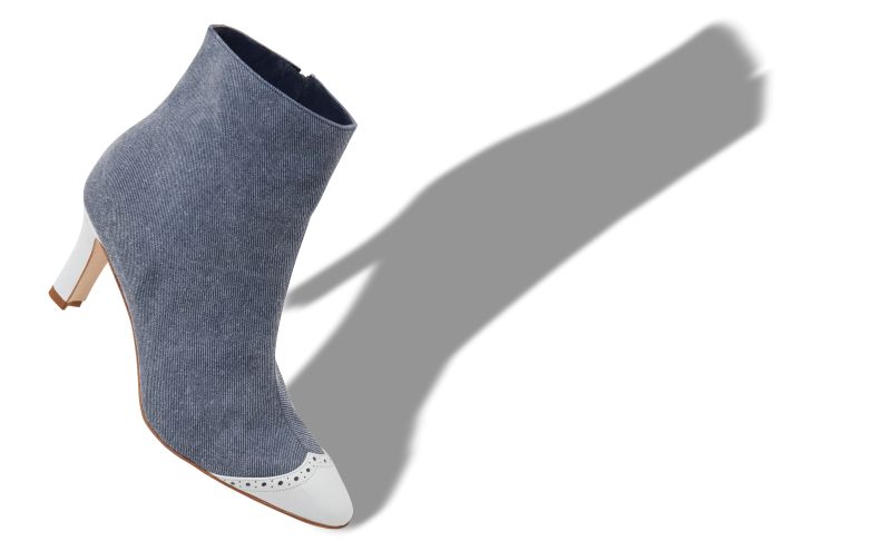 Botagatha, Blue and White Denim Ankle Boots - £388.00 