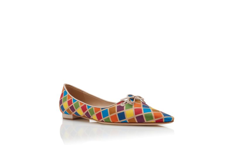 Esmaa, Multicoloured Silk Ballerina Flats  - US$995.00