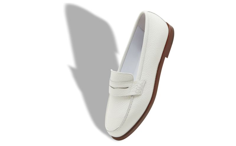 Perrita, White Calf Leather Penny Loafers - US$845.00