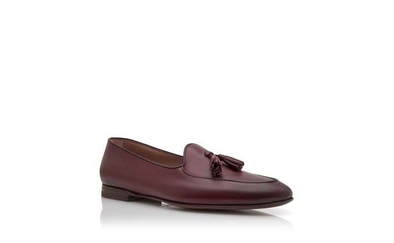 Lennox, Burgundy Calf Leather Loafers - CA$1,385.00