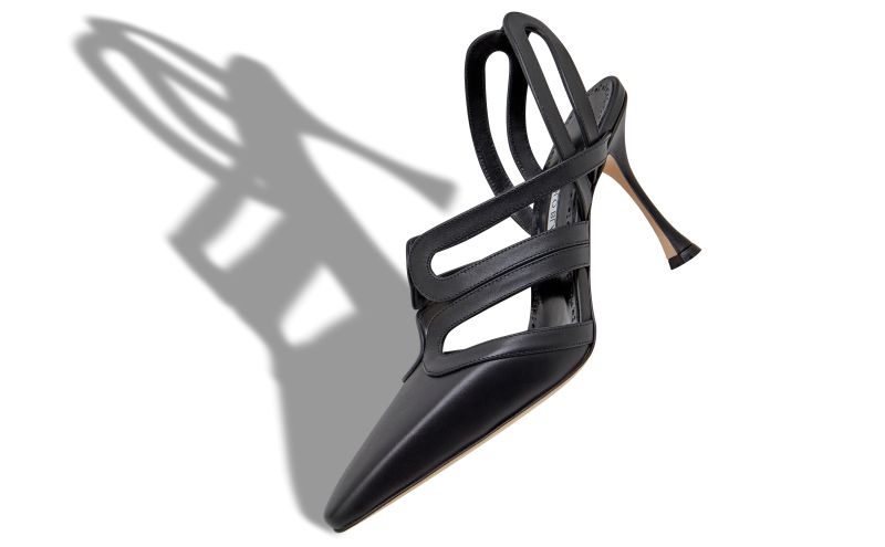 Achikata, Black Calf Leather Slingback Pumps - AU$1,945.00