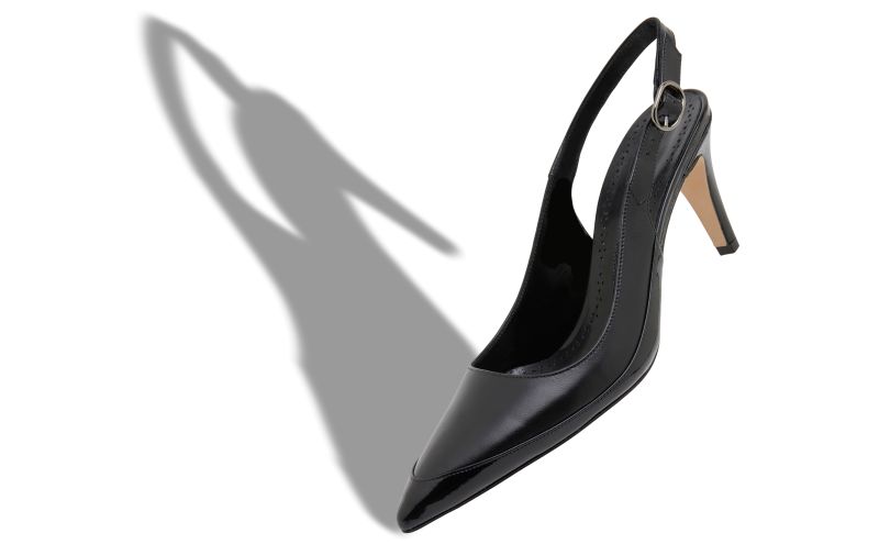 Telemaca, Black Nappa Leather Slingback Pumps - £348.00