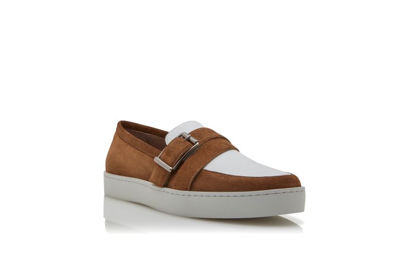 Oliver, Brown and White Suede Slip-On Loafers  - US$825.00